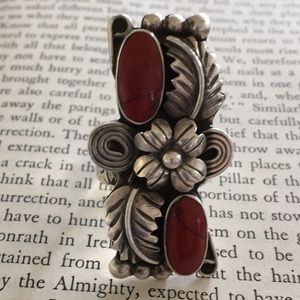 Coral Silver 925 Ring